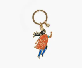 Enamel Keychain - Soaring Super Mom