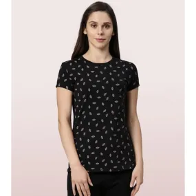 Enamor-E247 BASIC CREW TEE â€“ PRINTED | SHORT SLEEVE CREW NECK STRETCH COTTON TEE