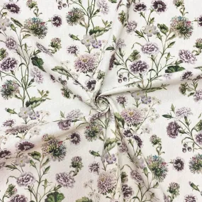 Enchanted Floral on Ivory Cotton Canvas Fabric