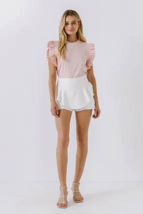 English Factory - All Knit Ruffle Detail Top