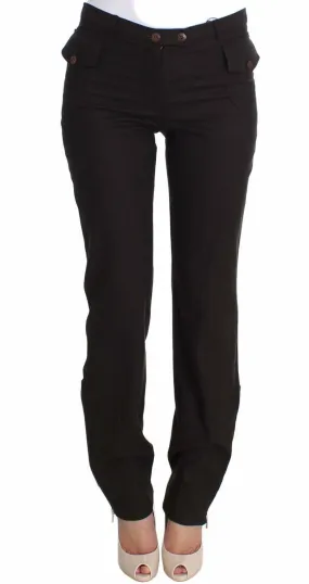 Ermanno Scervino Elegant Casual Brown Wool Pants