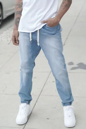 Essential Denim Jogger Pants - Light Indigo