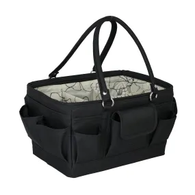 Everything Mary Deluxe Store and Tote - Craft Organizer and Storage Bag with 13 Pockets - Collapsible and Portable Art Supply Caddy for Sewing, Scrapbooking, Painting -Tan Line Floral