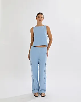 Evie Trousers Blue Cropped