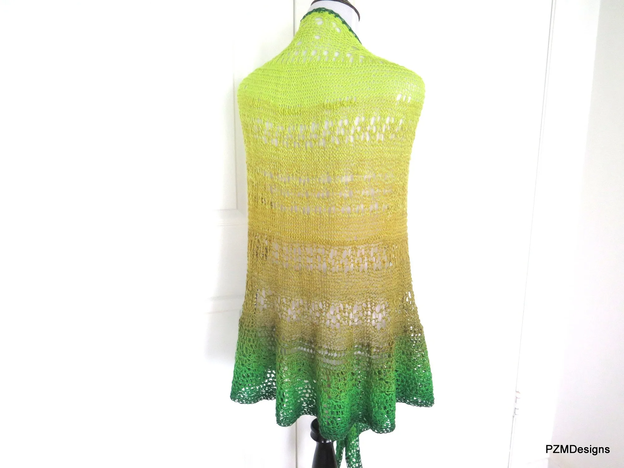 Extra Large Hand Knit Triangle Shawl, Boho Wedding Shawl