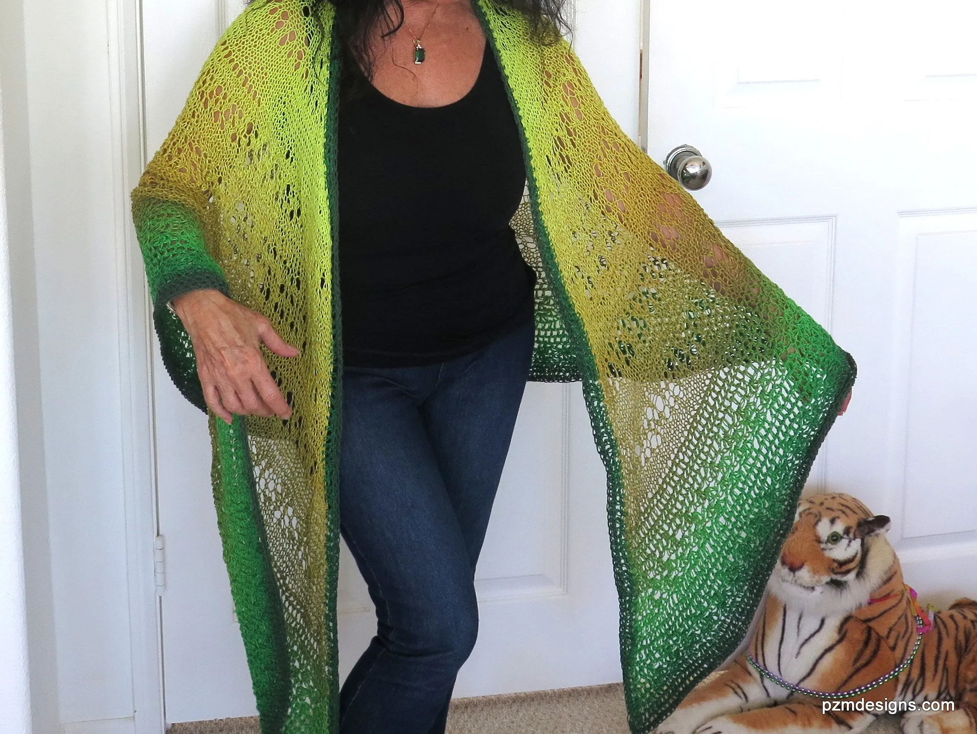 Extra Large Hand Knit Triangle Shawl, Boho Wedding Shawl