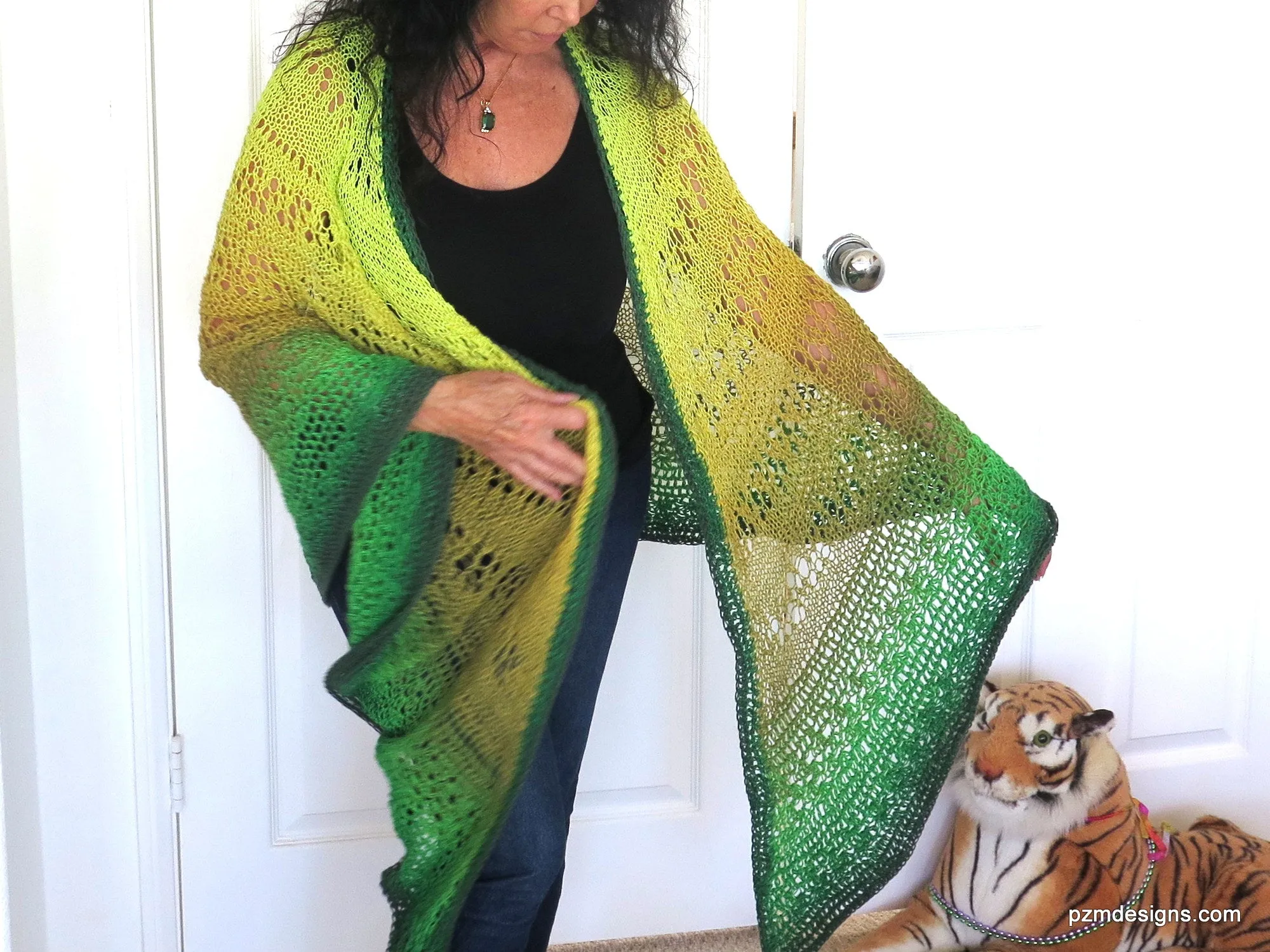 Extra Large Hand Knit Triangle Shawl, Boho Wedding Shawl