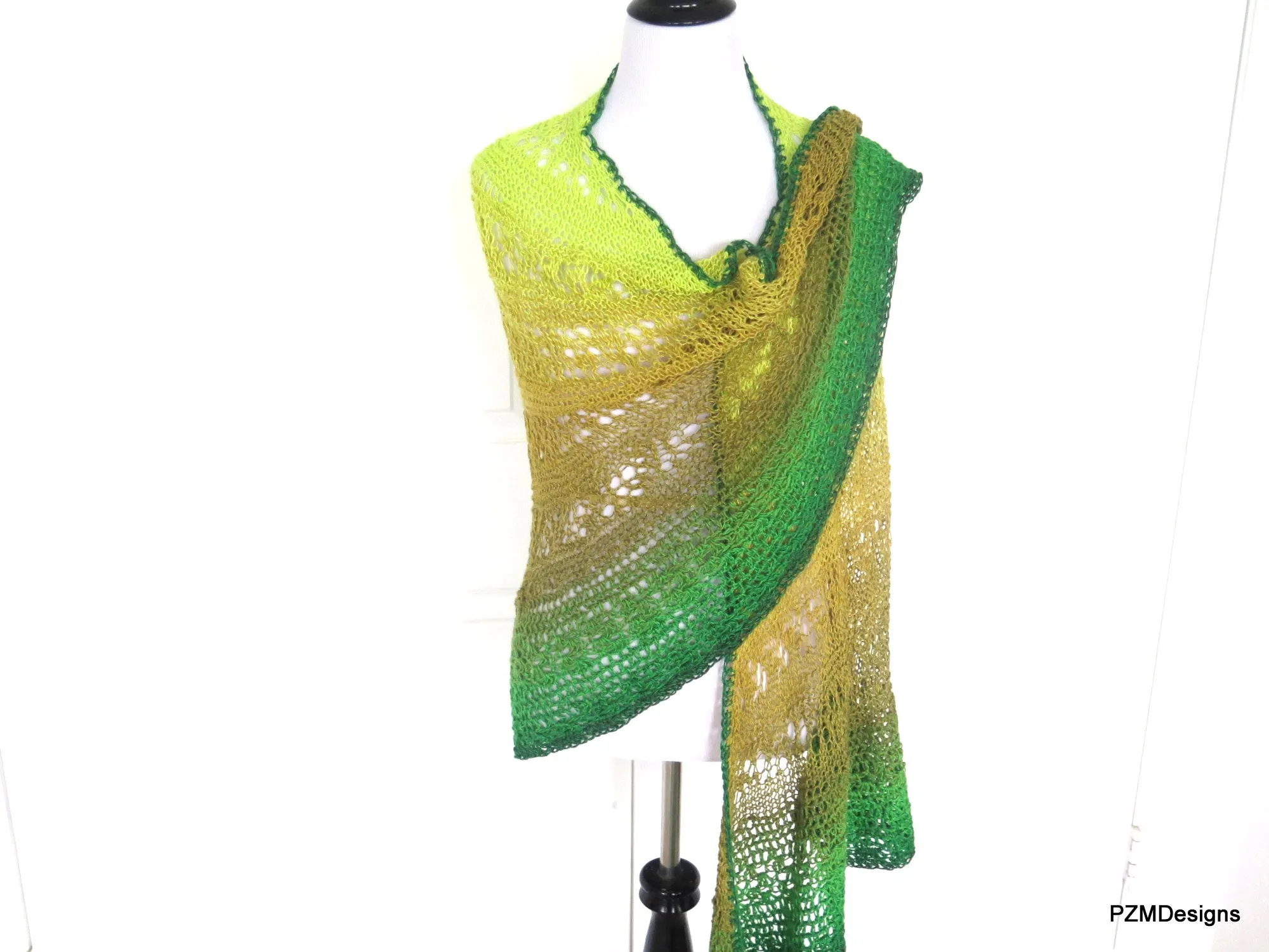 Extra Large Hand Knit Triangle Shawl, Boho Wedding Shawl