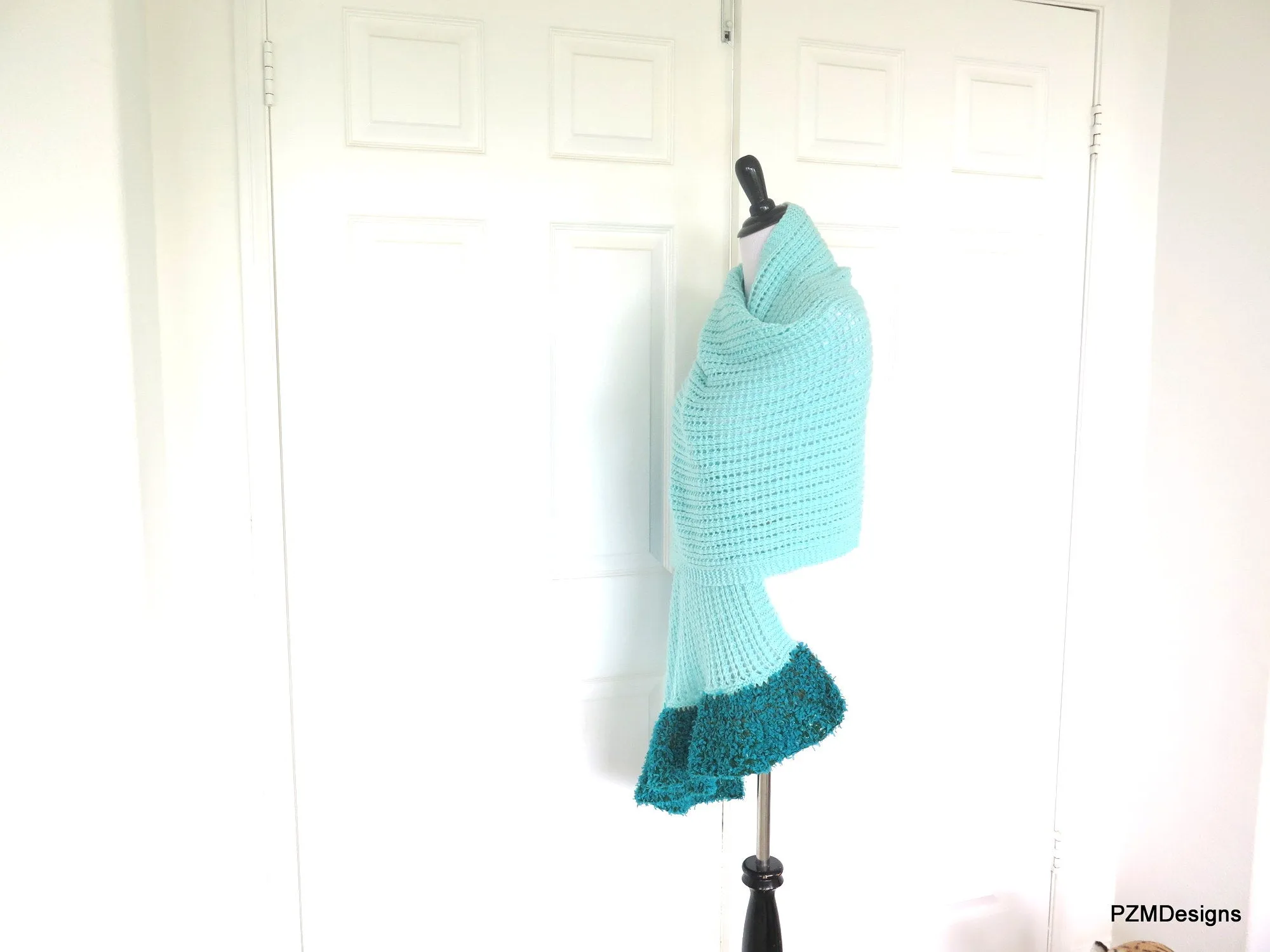 Extra Large Prayer Shawl, Mint Green Shawl, Gift for her