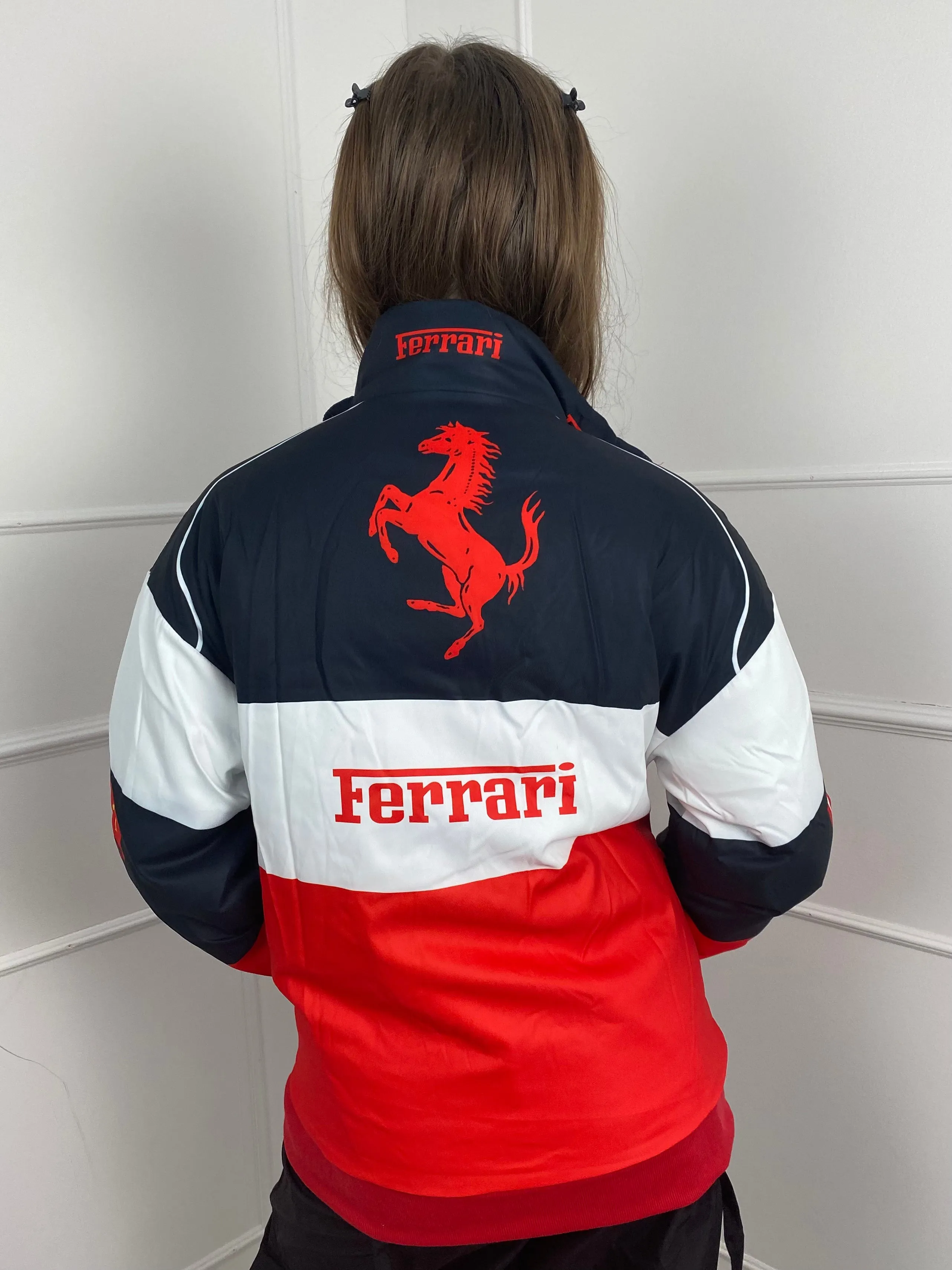 F1 Style Racer Oversized Jacket - Red/White