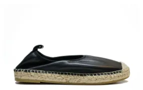 Fabio Rusconi Women’s Black Leather Espadrille 22000