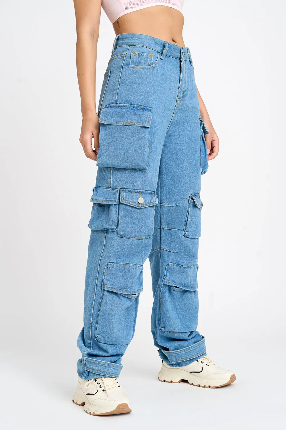 Faded Indigo Denim Navigator Cargo
