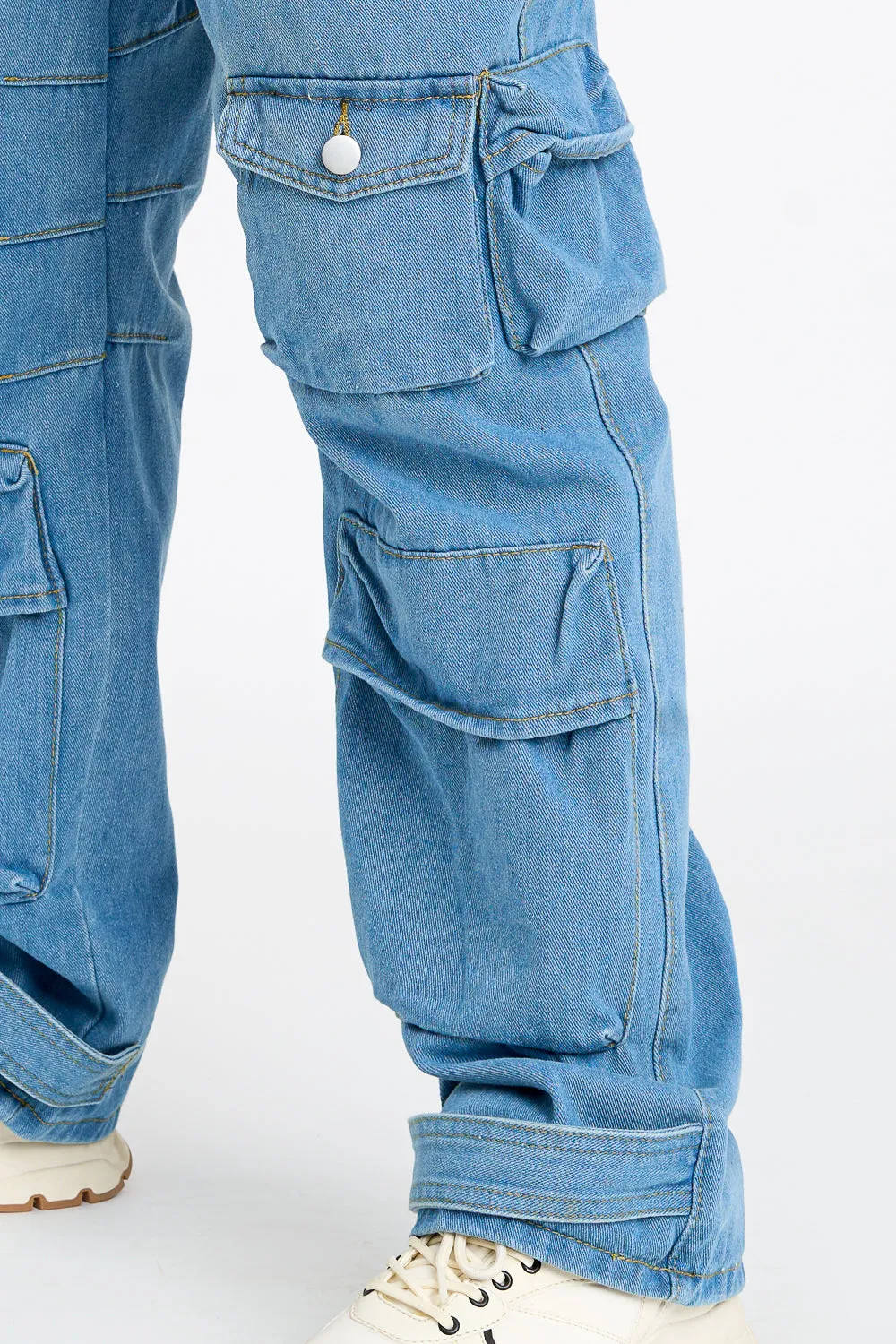Faded Indigo Denim Navigator Cargo