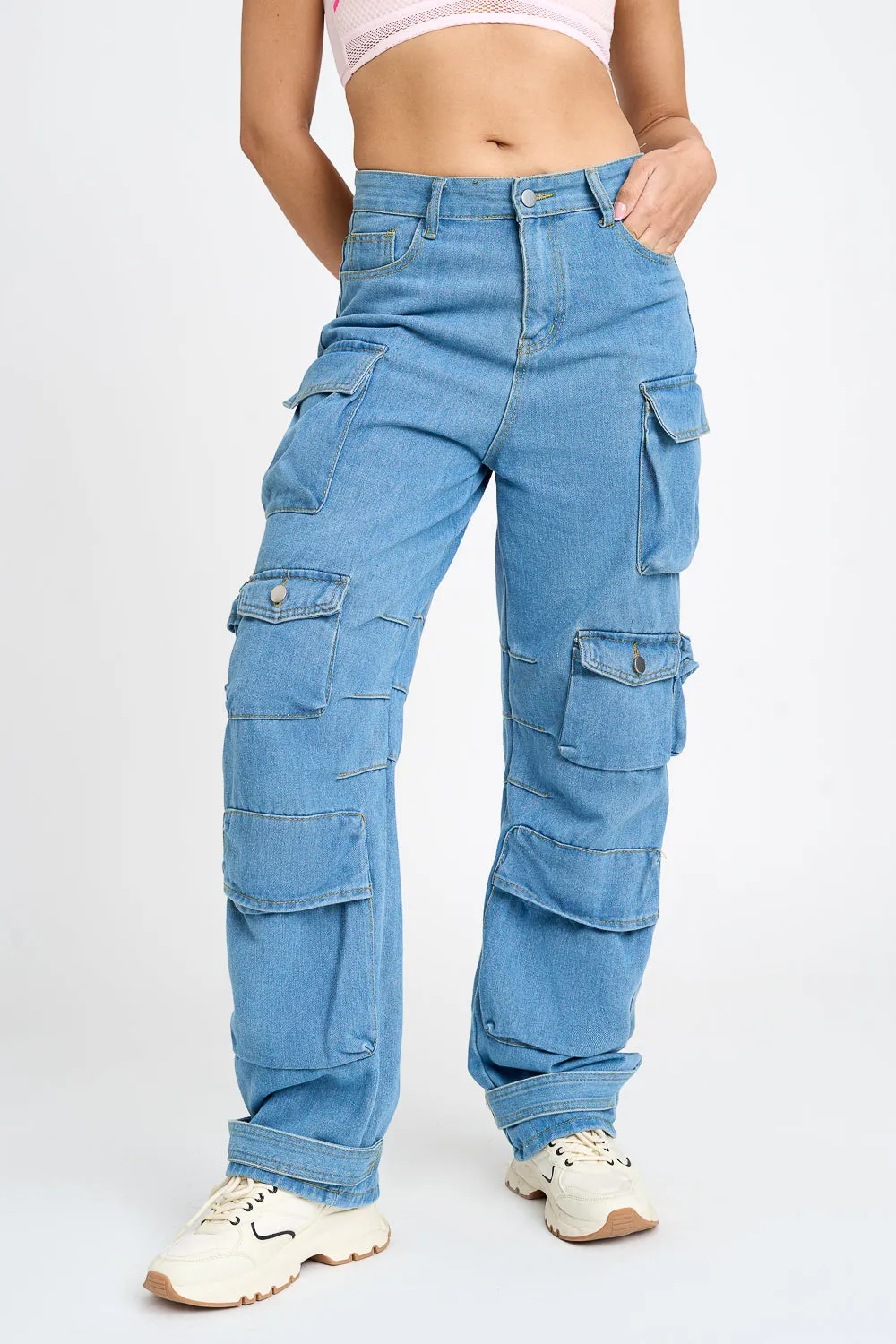 Faded Indigo Denim Navigator Cargo