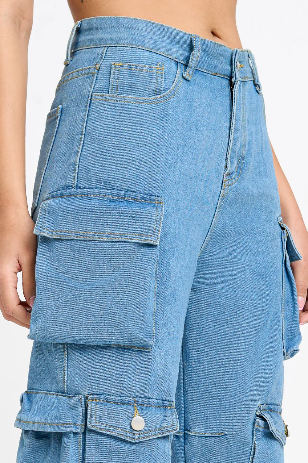 Faded Indigo Denim Navigator Cargo