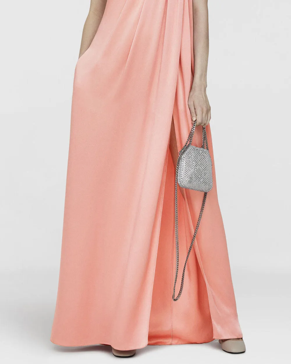Falabella Mini Crystal Mesh Bag in Silver