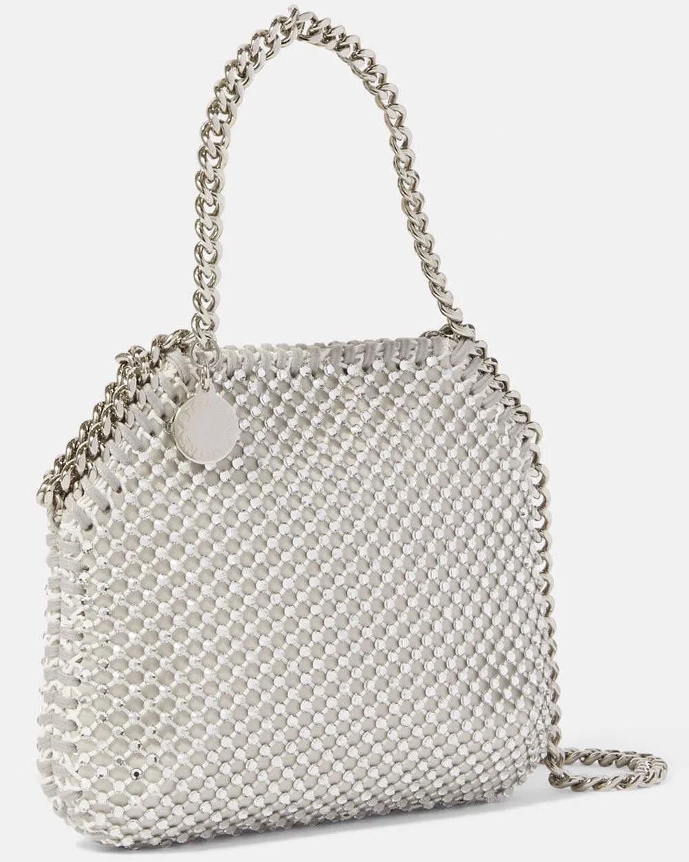 Falabella Mini Crystal Mesh Bag in Silver