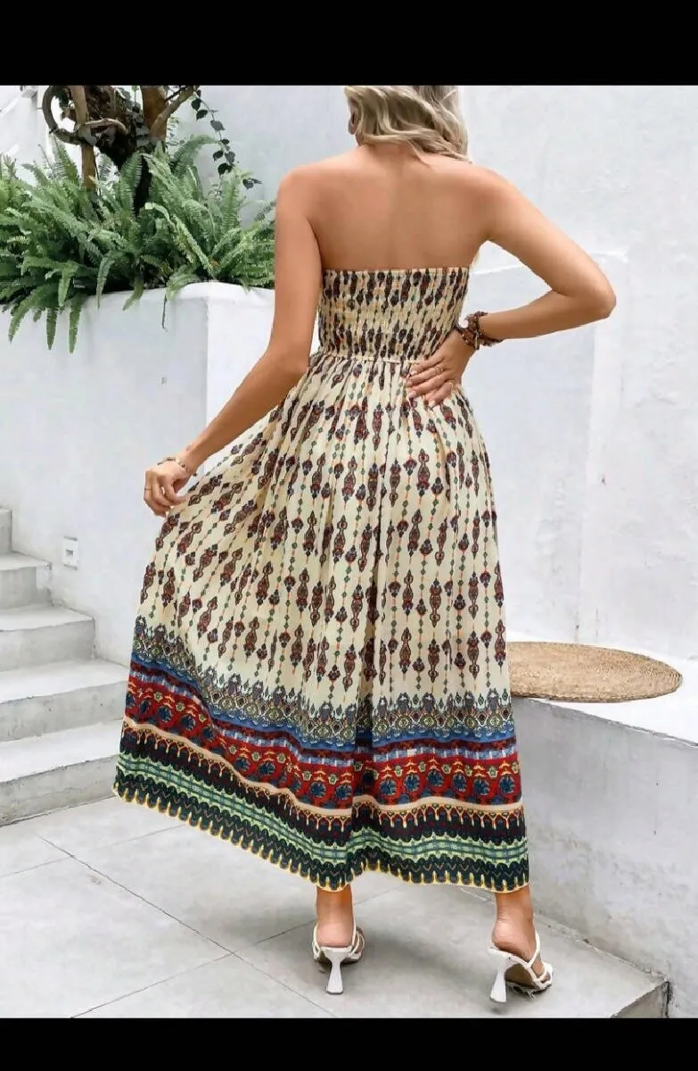 Fashion Beauty Style 7 Strapless Boho Style Dress For Women