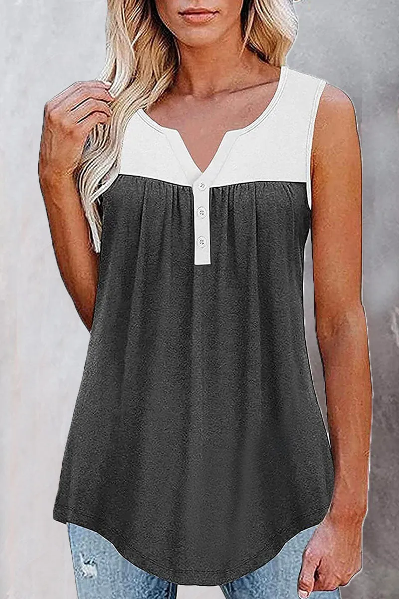 Fashion Casual Solid Split Joint V Neck Tops(7 colors)