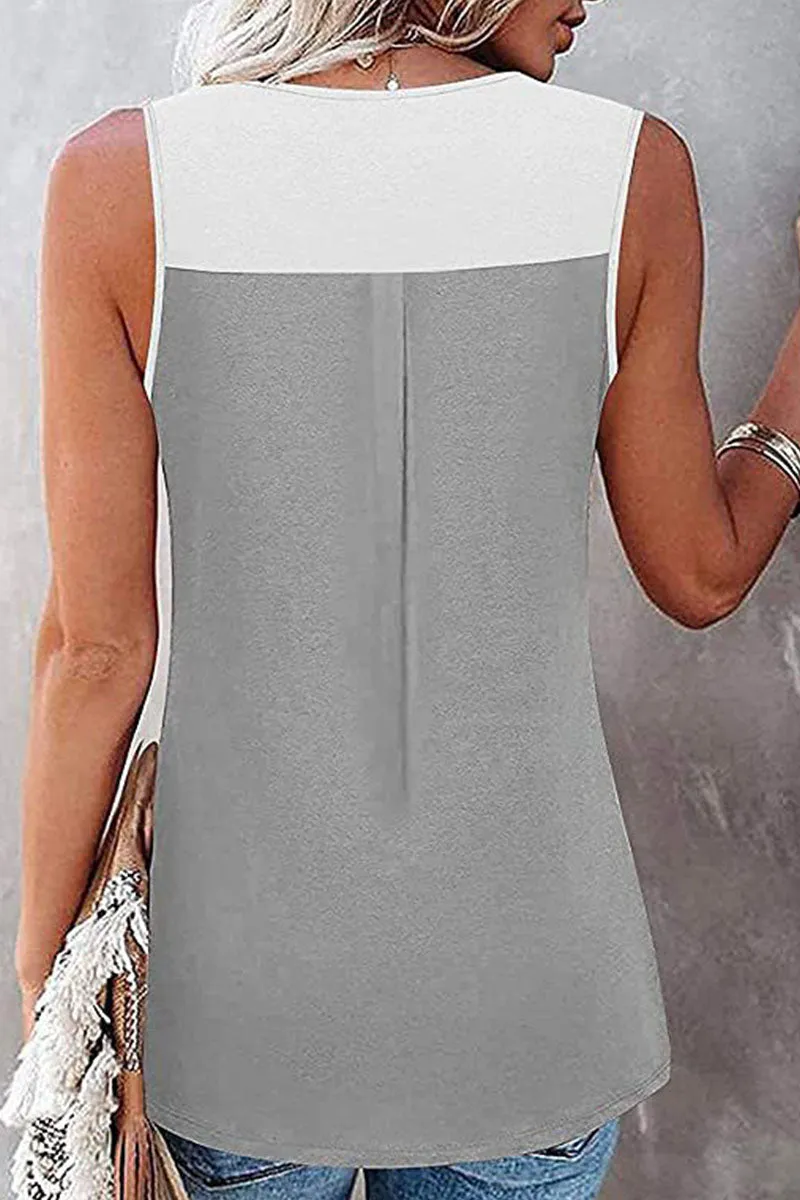 Fashion Casual Solid Split Joint V Neck Tops(7 colors)