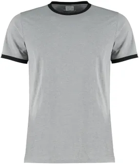 Fashion fit ringer tee | Light Grey Marl/Black
