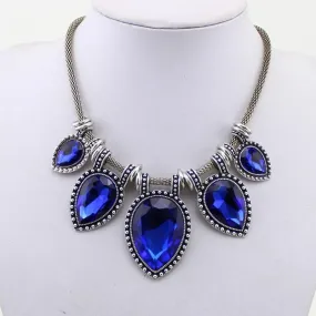 Fashion Jewelry Vintage Necklaces Gem Stone Choker Necklace Adult Acrylic Chain Pendants Statement For Women Collares