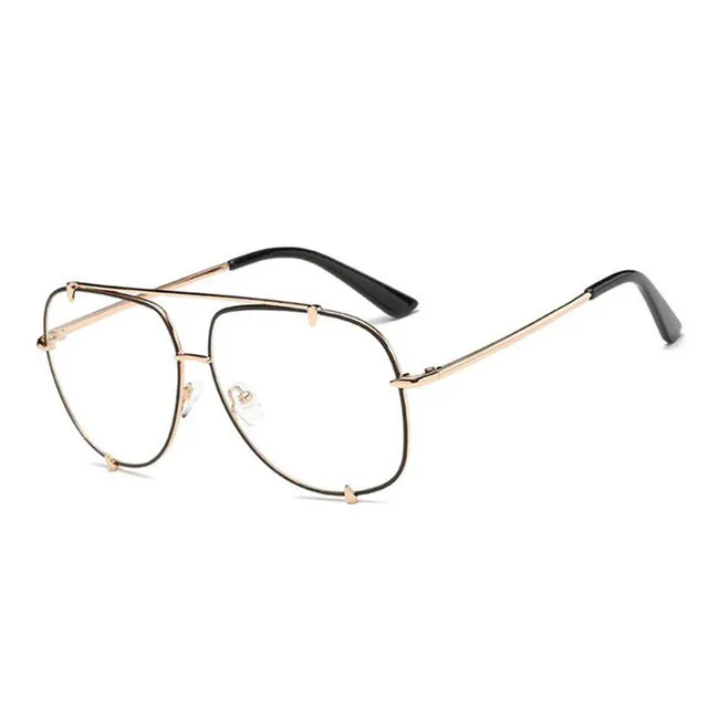 Fashion Oversized Pilot Sunglasses UV400 Retro Big Frame Sun Glasses