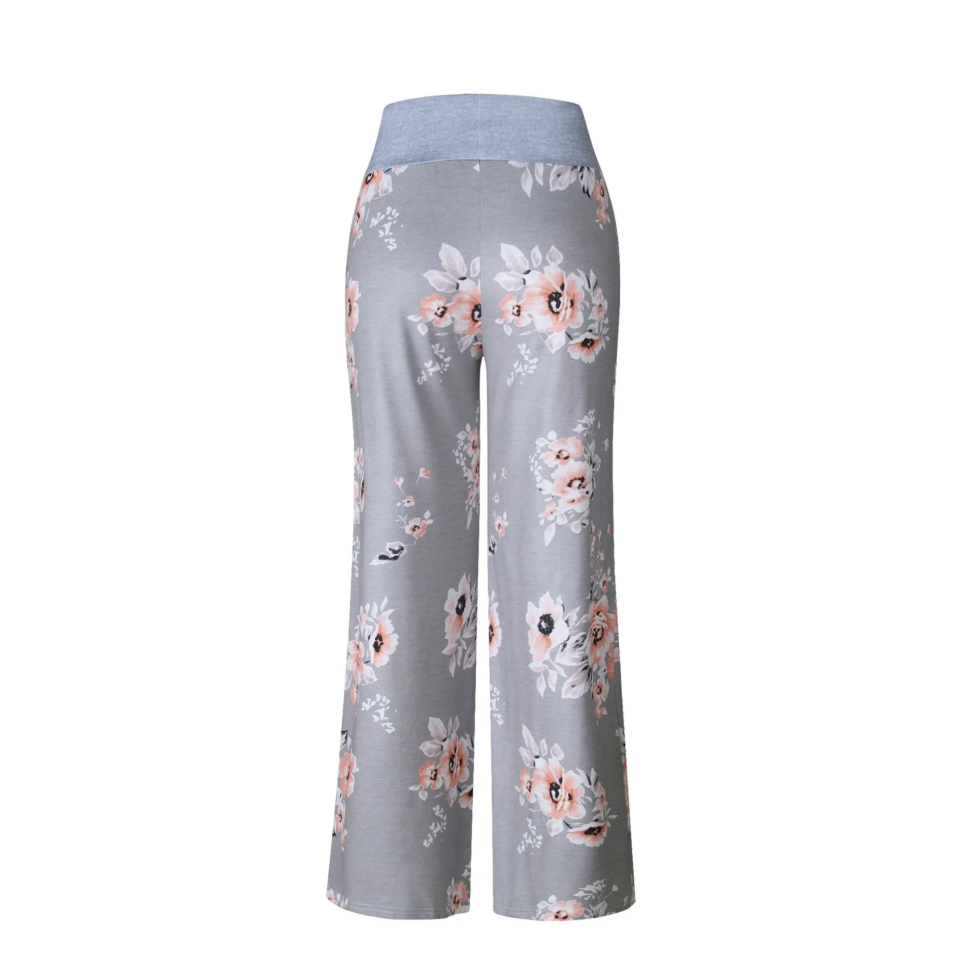 Fashion Printed Loose Straight Lace Trousers