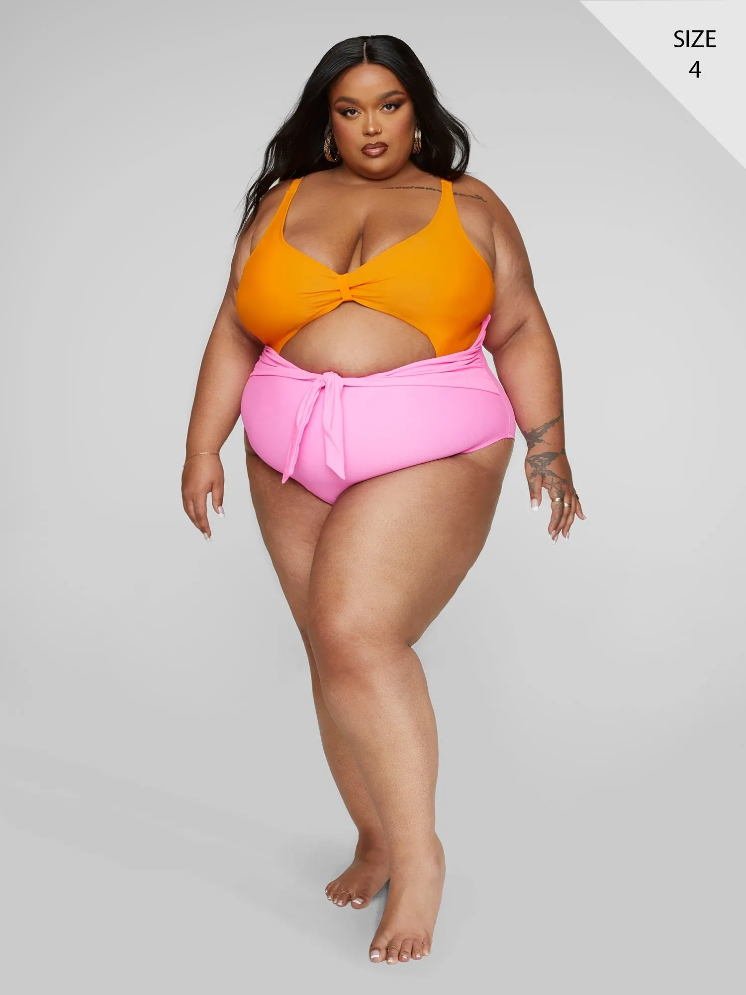 Fashion To Figure - Lenora Colorblock One-Piece Swimsuit