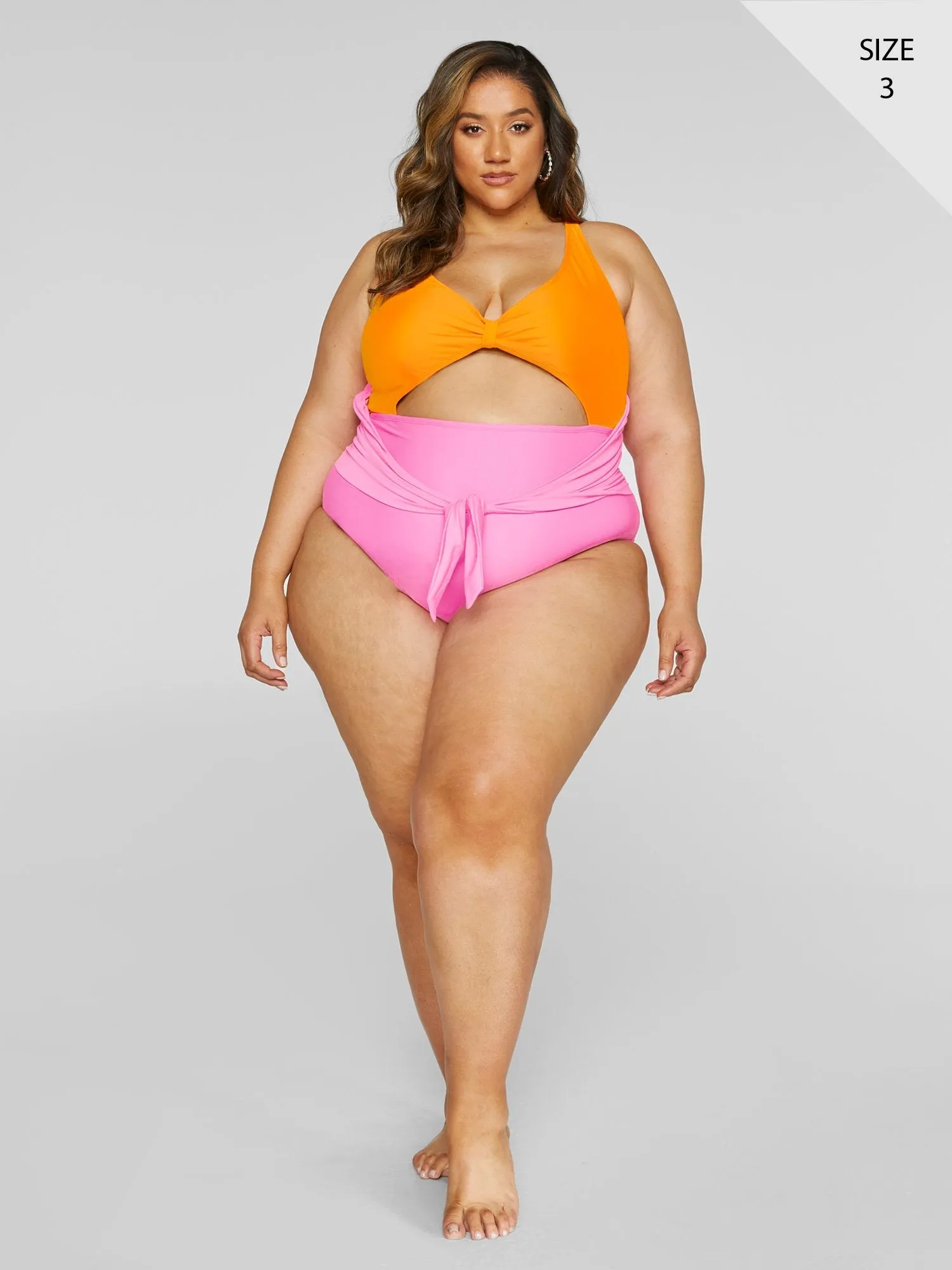 Fashion To Figure - Lenora Colorblock One-Piece Swimsuit