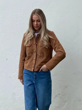 Fashionkova Fashion Brown Slim Fit Suede Short Jackets Women's Vintage Single Breasted Long Sleeves Cropped Coats Chic Lady Autumn Outerwear
