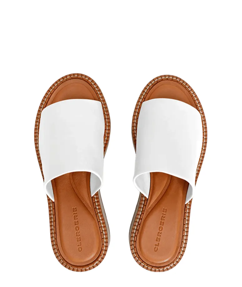 Fast Slip-On White Leather Mules(carryover style)
