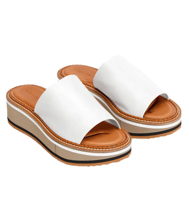 Fast Slip-On White Leather Mules(carryover style)