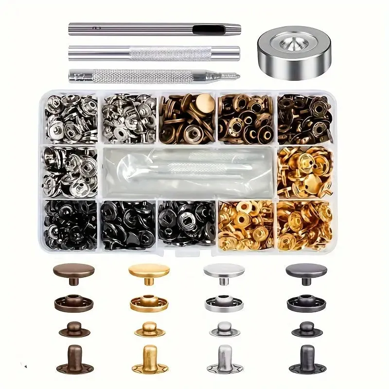 Fastenings 120 Sets WeluvFit Premium Leather Snap Fasteners Kit