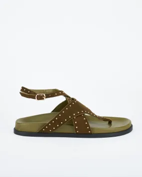 Faust Footbed Olive Suede/Gold