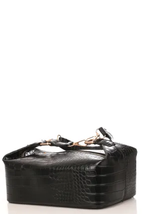 Faux Alligator Skin Rectangle Box Bag