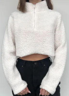 Faux Sherpa Mock Neck