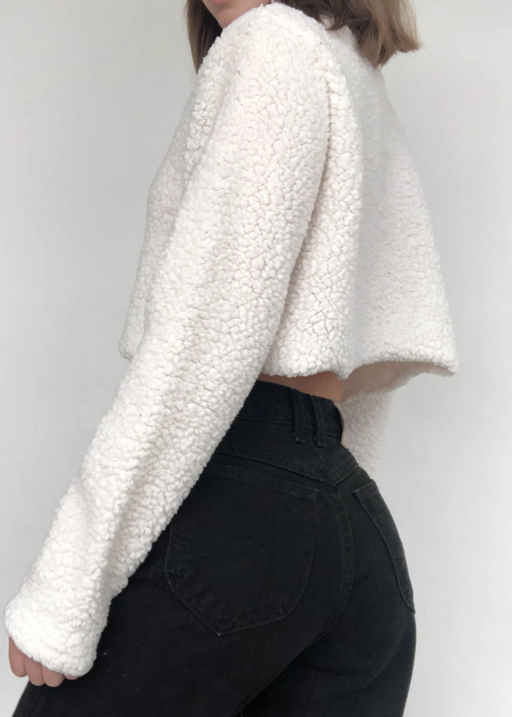 Faux Sherpa Mock Neck