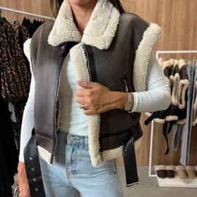 Faux Suede Fur Fleece Waistcoat