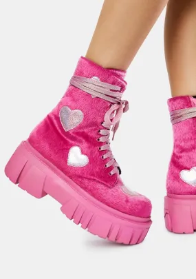 Feel My Heartbeat Fuzzy Boots