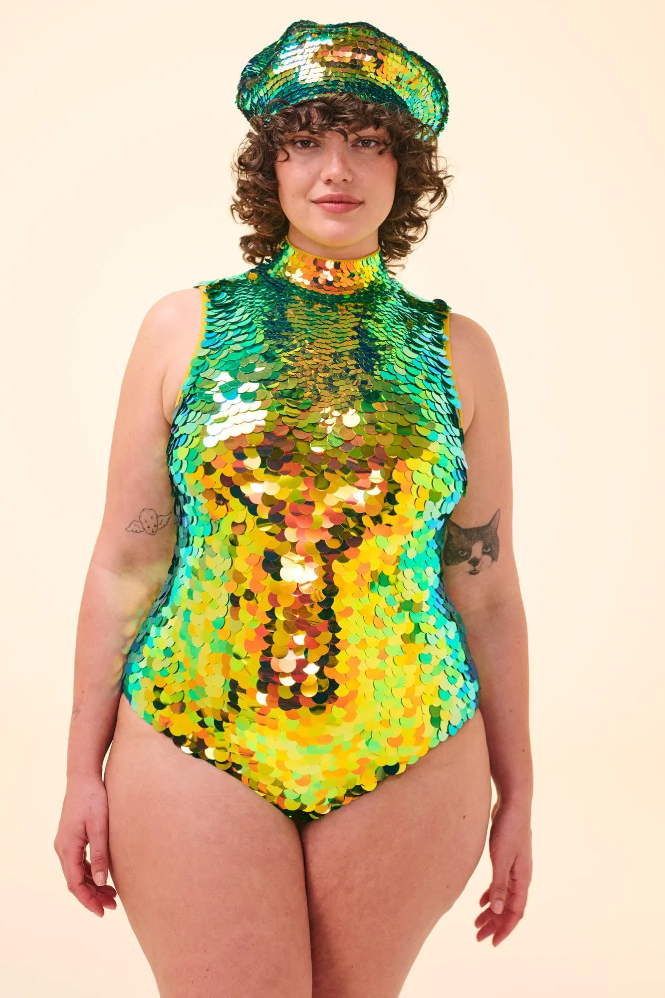 FIFI SEQUIN LEOTARD - CITRUS