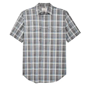 Filson Twin Lakes Short Sleeve Sport Shirt Gray / Blue / Cream
