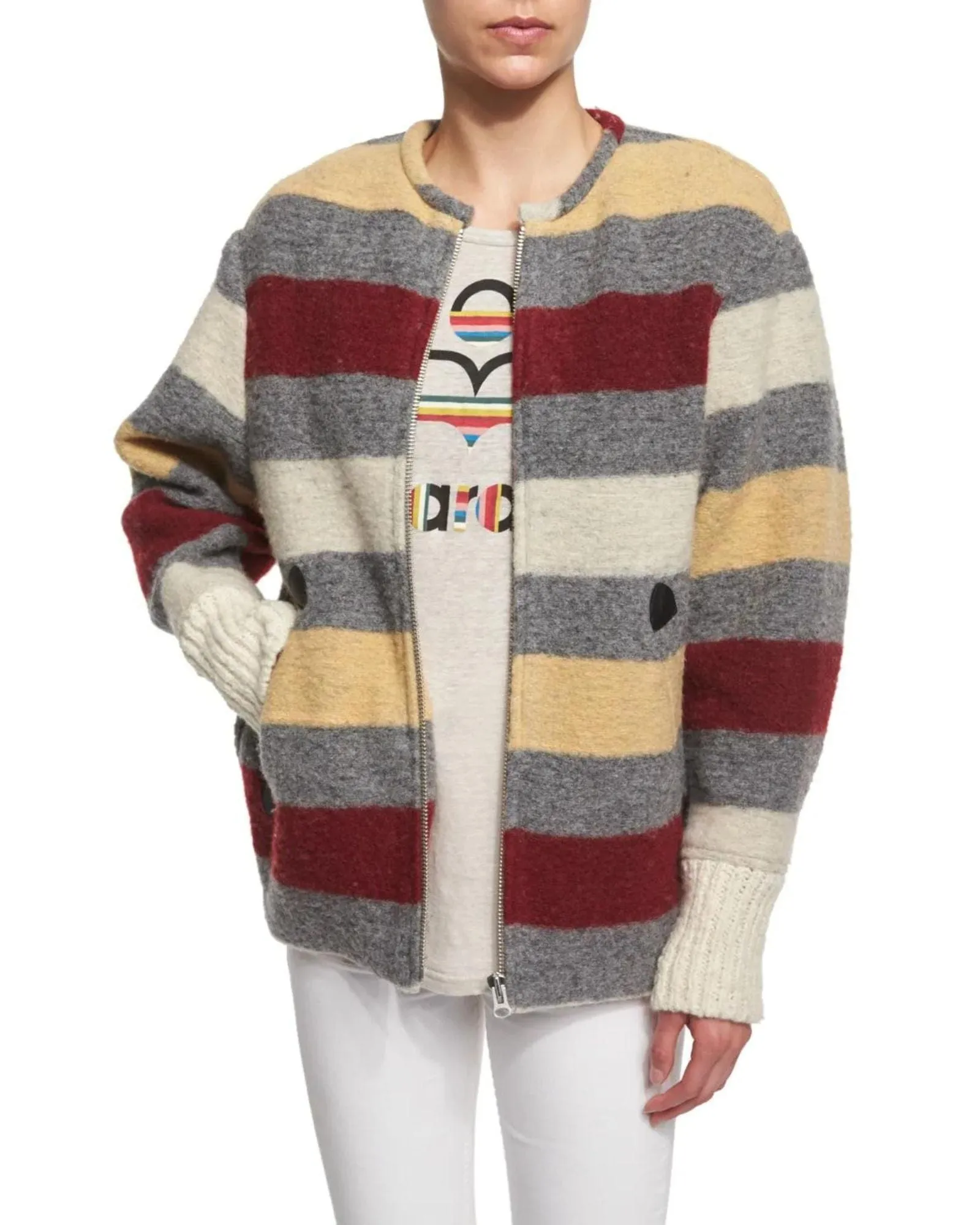 Fimo Striped Blanket Jacket