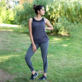 Final Sale Black & White Stripes Sari Not Sorry Bungee Tank