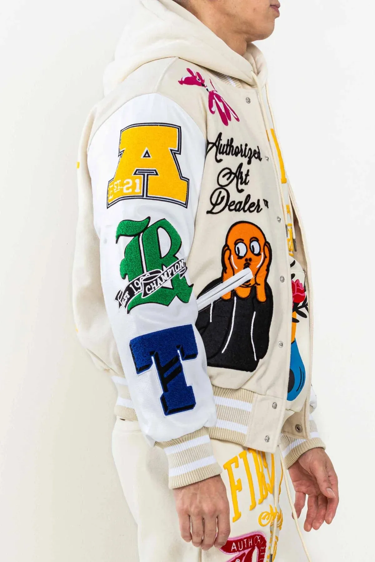 First Row ART DEALER GRAPHIC VARSITY JACKET