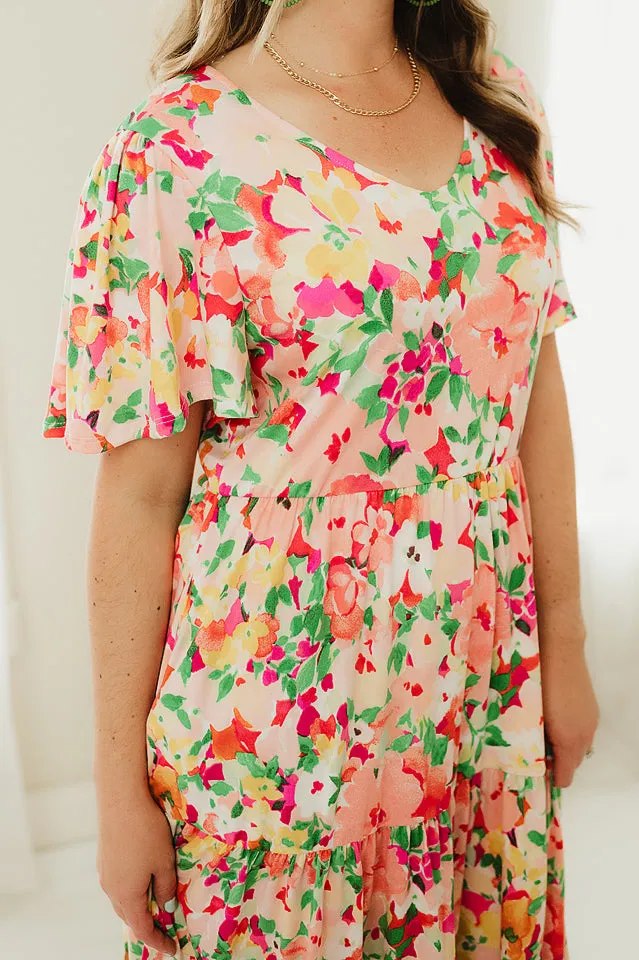 Fit and Flare Floral Midi