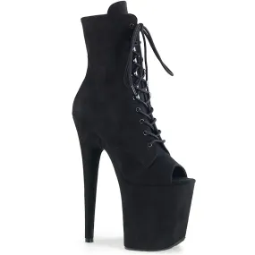 Flamingo-1021FS Black Faux Suede, 8" Heels (Speed Heels)