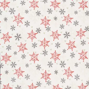 Flannel Gnomies - Snowflake White Yardage