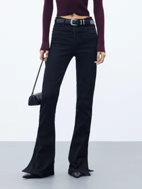 Flared Side Slit Jeans