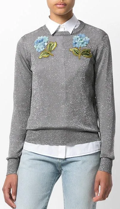 Floral Appliqu̩ Lurex Jumper